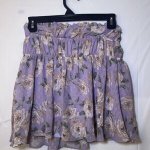 Sage‎ The Label Women's Lavender Flower Mini Skirt Multicolor size Medium